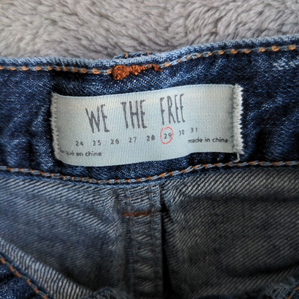 We The Free Denim Shorts Womens 29 Blue Butterfly Graphic Distressed Cut Off - Picture 10 of 10